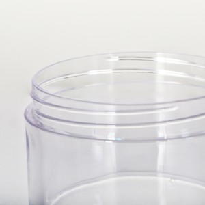 Wholesale 50ml 80ml 100ml 120ml 150ml 200ml 250ml 500ml PET clear cream jars plastic body scrub container with Black lids