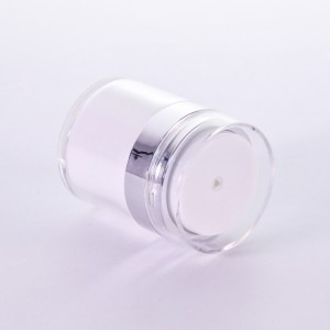 Wholesale 30g 50g White Airless Refillable Acrylic Cosmetic Containers with AS lid