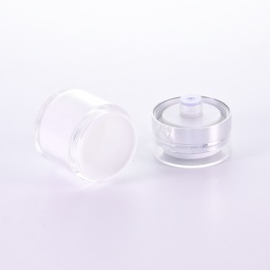 Wholesale 30g 50g White Airless Refillable Acrylic Cosmetic Containers with AS lid