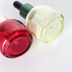 30mL Colored Glass Serum Oil Vial Bottle with White Dropper Pipette