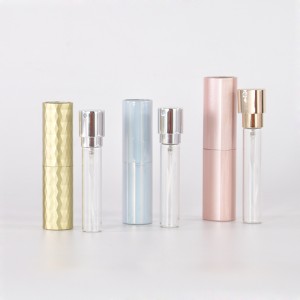 New design glass refillable perfume atomizer with aluminum cover