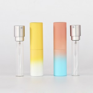 New Design Colorful Refillable Glass Atomizer with Aluminum Cover