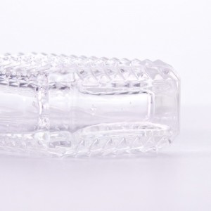 Perfume bottle glass 3D texture roller bottle 30ml 50ml 100ml rectangular transparent luxury shiny perfume bottle