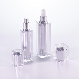 Stock goods 15ml 30ml 50ml 120ml 15g 30g Acrylic Silver Bottles and Cream Jars for essence lotion cream cosmetic packaging