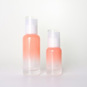 Cosmetic Painted Orange Colorful Small Lotion Pump Containers Glass Bottles
