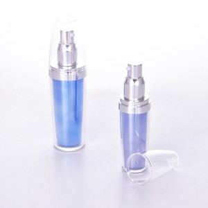 Luxury 30ml 60ml Customized Blue color Acrylic Vacuum Lotion Bottles with White Pumps for cosmetic packaging