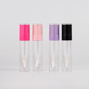 Clear AS lip gloss tubes with Colorful lids in plastic
