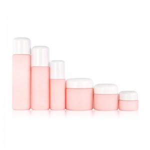 Painted pink color opal glass set