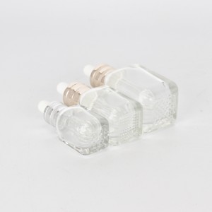 Square glass aluminum dropper bottles for essential oil and serum