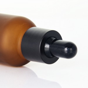 30ml Frosted Amber Glass Bottle with Rubber Dropper for Serum