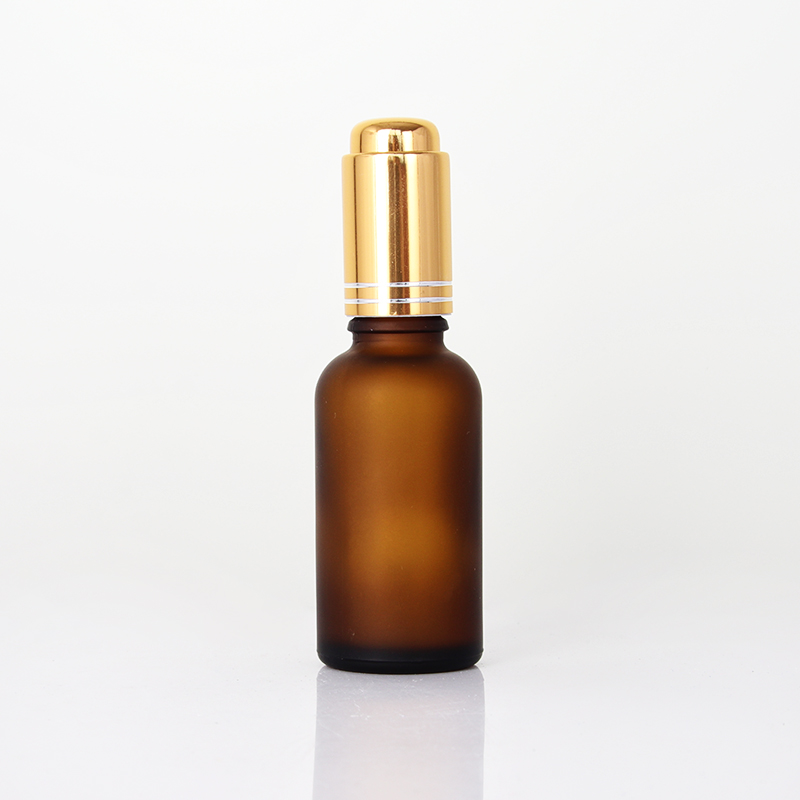 brown frosted essential oil bottle 0