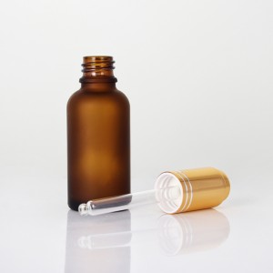 35ml Frosted Amber Glass Serum Bottle with Dropper