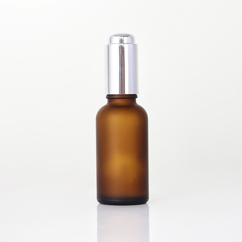 brown frosted essential oil bottle 1