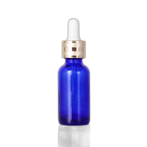 Cobalt Blue Boston Glass Vial with Dropper Cap