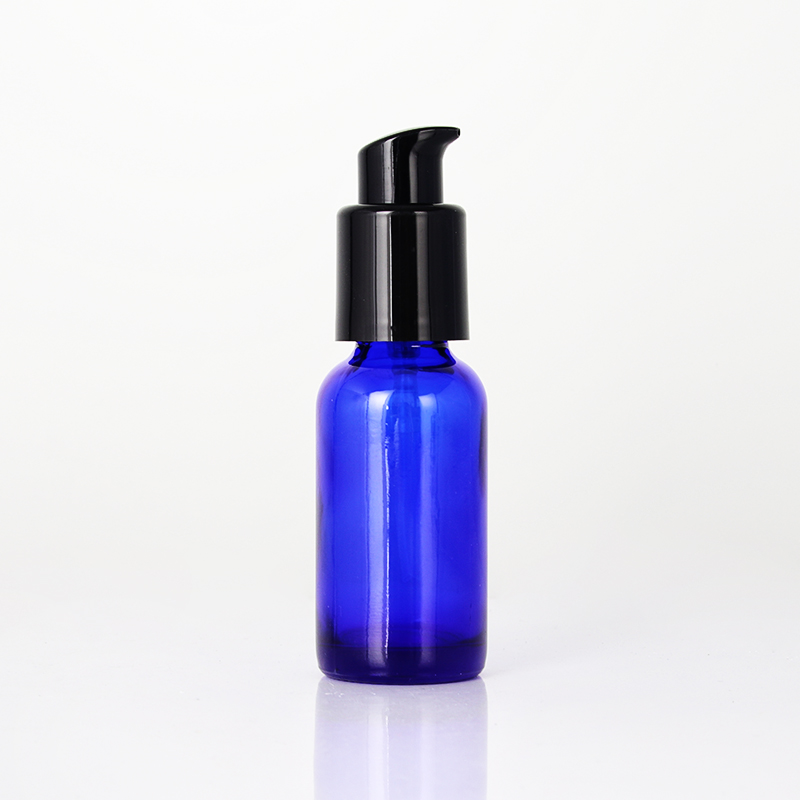 Cosmetic Serum Bottles Made In China - Bulk Empty Cobalt Blue Boston Glass Lotion Pump Bottles – Uzone