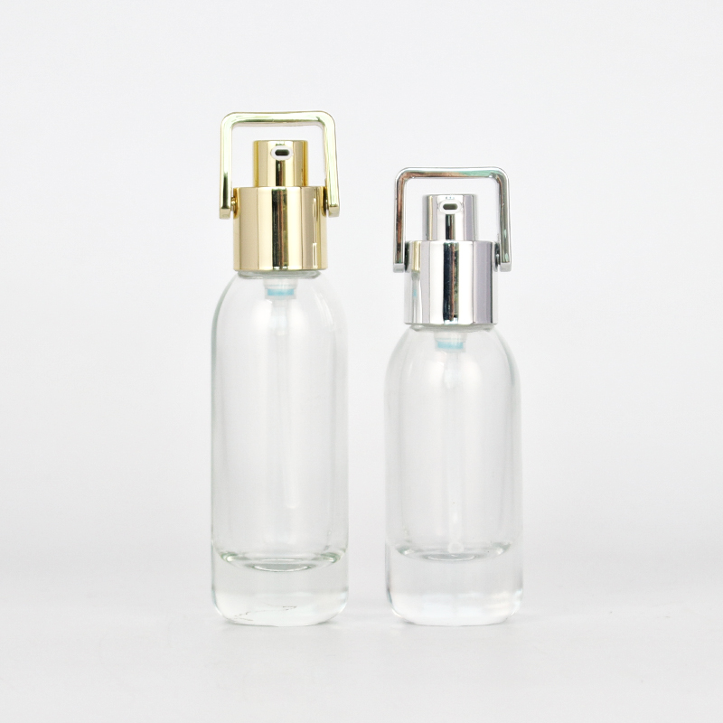 New thick bottom glass lotion bottle with special handle lid Featured Image
