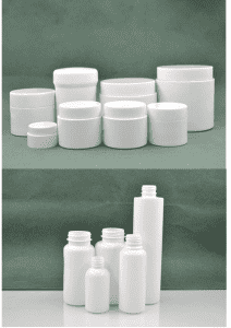 Biodegradable PLA plastic bottles and jars for skin care package
