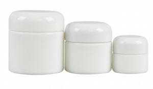 Glass Cosmetic Jars - Opal White Glass Cream Jar with domed lid – Uzone