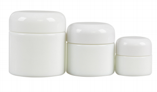 Opal White Glass Cream Jar with domed lid Featured Image