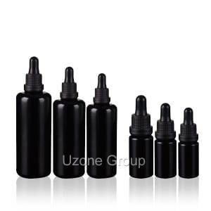 One of Hottest for Cosmetic Packaging Custom Color Glass Jar - Dark Violet Glass Bottle With Plastic Dropper – Uzone