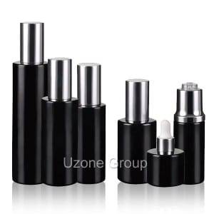 Luxcy dark violet glass bottles with aluminum lid