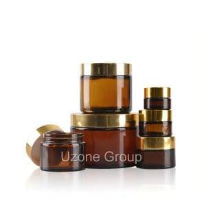 Personlized ProductsWooden Box Lid - Amber glass jar with gold aluminum cap – Uzone
