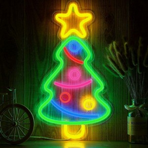 Božično drevo neonski napis Merry2