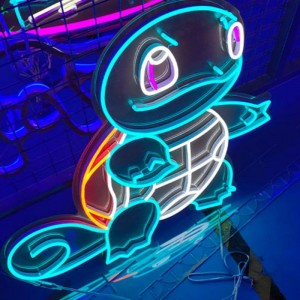 Tartaruga de desenho animado personalizada neon s2