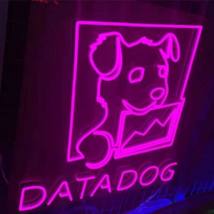 Enseigne au néon de chien de données mur personnalisé3