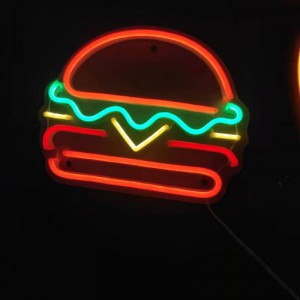 Hamburger neona izkārtne ar rokām izgatavota c3