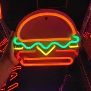 Hamburger neon sign e entsoeng ka letsoho c3