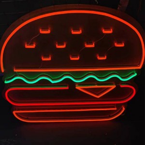Hamburger neon lövhələri divar deco4