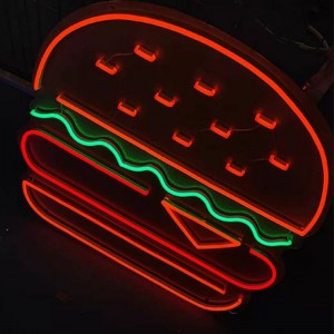 Hamburger neon signs wall deco3