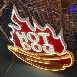 Hot dog neon signs coffee shop1