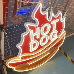 Hot dog neon calaamadaha dukaanka qaxwaha1