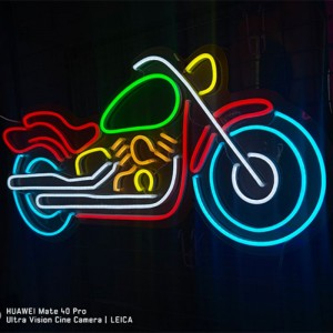 Motorrad Neon Schëlder Mancave 2