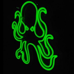 Octopus neon ປ້າຍຮ້ານກາເຟ2