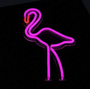 ផ្លាកសញ្ញា LED Flamingo ពណ៌ផ្កាឈូក 3