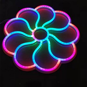 Segnale di neon di fiori RGB custom le2