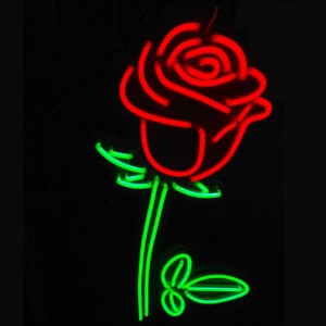 Роза неон белгилери романтикалык неон 5