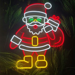 Święty Mikołaj Neonowy znak Christma3