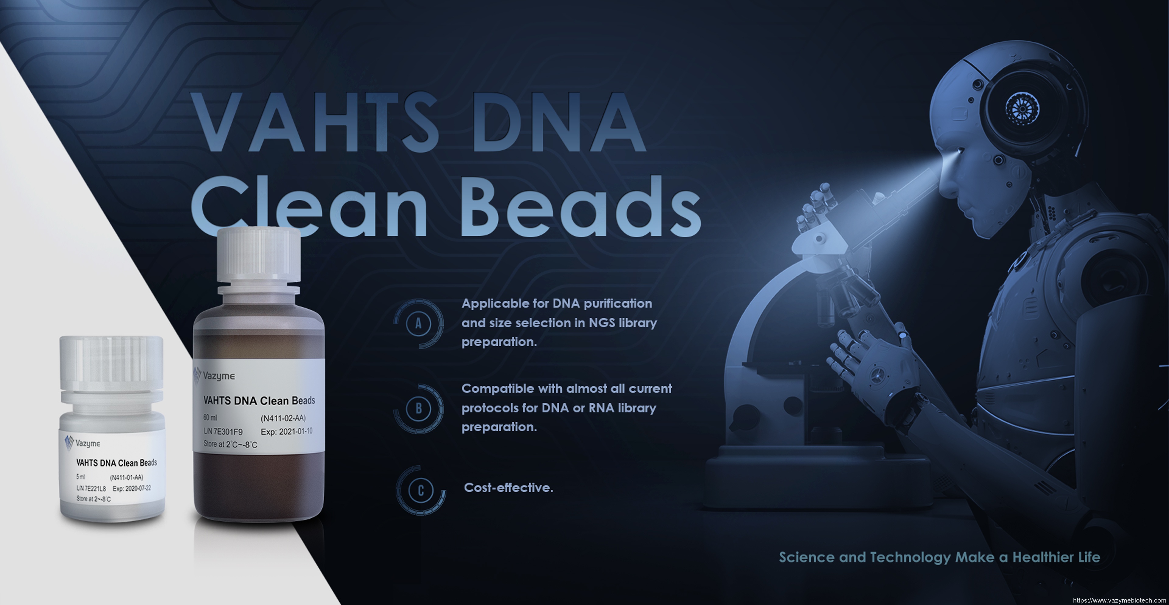 Contas limpas de DNA VHTS