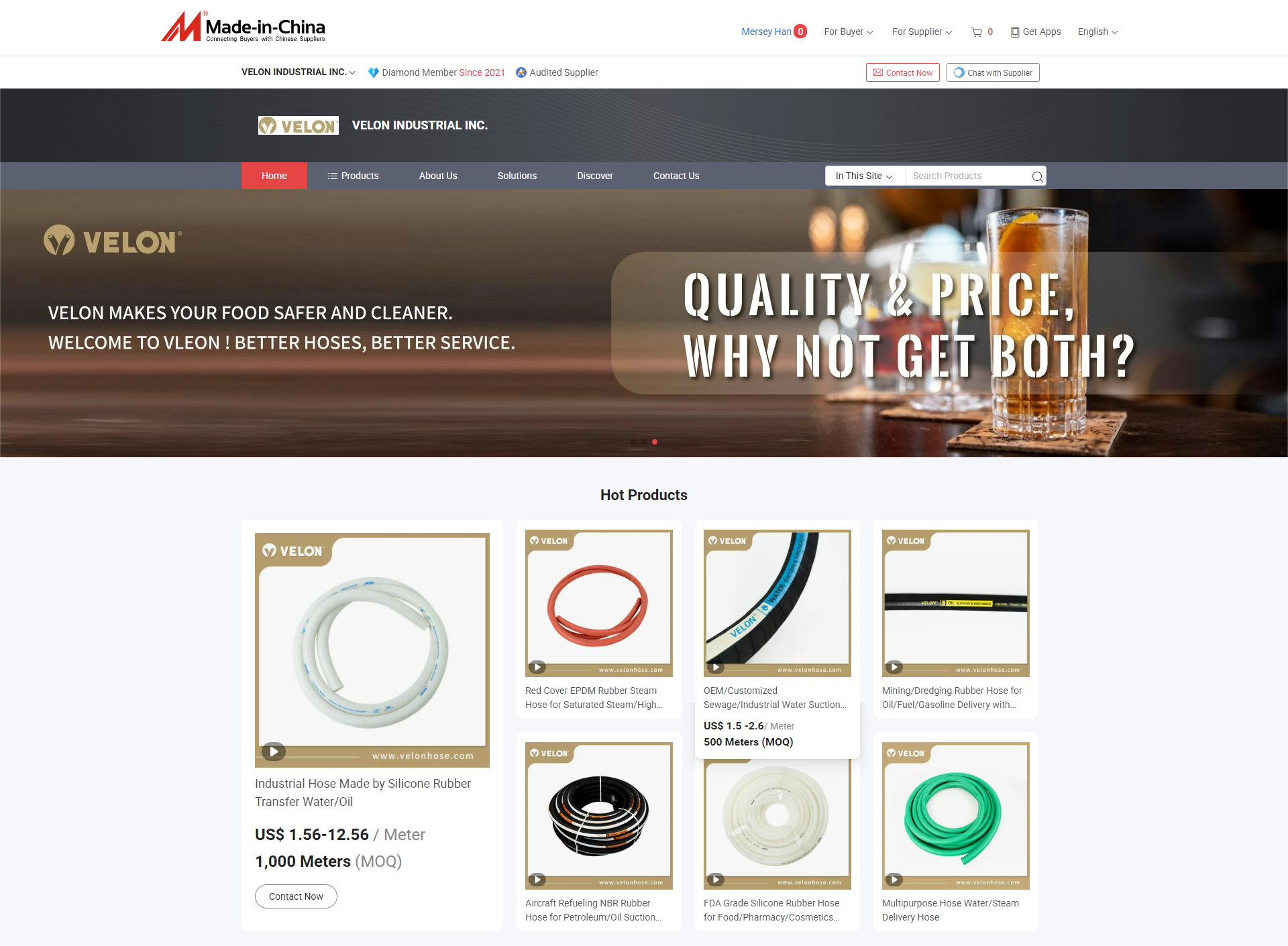 THE NEW HOMEPAGE OF VELONHOSE ON MADE-IN-CHINA.COM HAS ARRIVED!