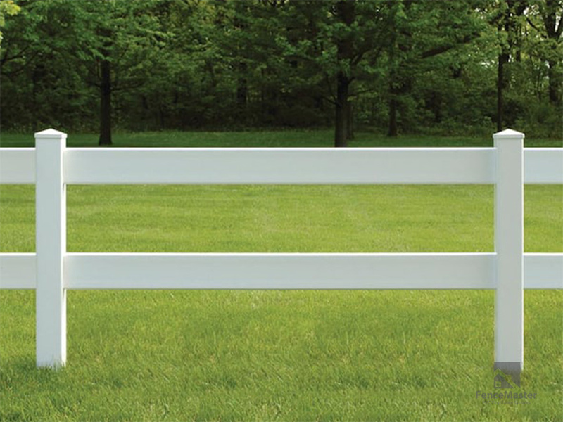 2 Rail PVC Vinyl Post and Rail Fence FM-301 For Horse, Farm and Ranch Featured Image