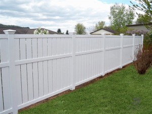 3 Rail FenceMaster PVC Semi Privacy Picket Fence FM-411 With 7/8″ x6″ Picket