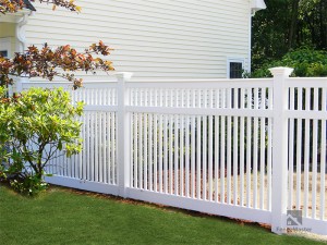 Gard cu 3 șine FenceMaster PVC din vinil FM-409 pentru grădină, curte, cal