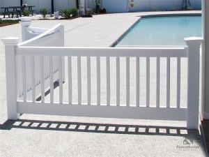 Flat Top PVC Vinyl Picket Fence FM-407 For Pool, Garden, and Decking