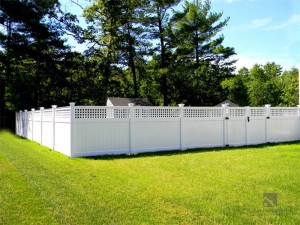 PVC Semi Privacy Fence με τετράγωνο πλέγμα Top FM-205