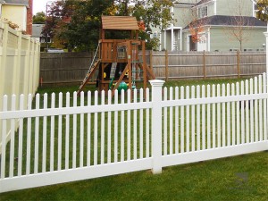 White PVC Vinyl Picket Fence FM-404 For Backyard, Garden, Houses