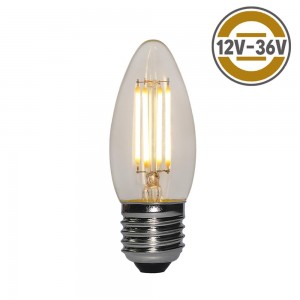 12-36V AC/ DC filament led bulb Candle  C35 E27 base  3.5W 300lm 2700K dimmable